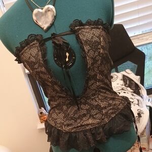 Victoria's Secret Black Sheer Lingerie Top